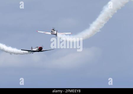 BROWARD COUNTRY, FL - MAY 08: (No sales New York Post) GEICO Skytypers performs at the 2021 Florida Air Show on May 8, 2021 on the Beach in Broward County, Florida People: GEICO Skytypers Credit: Storms Media Group/Alamy Live News
