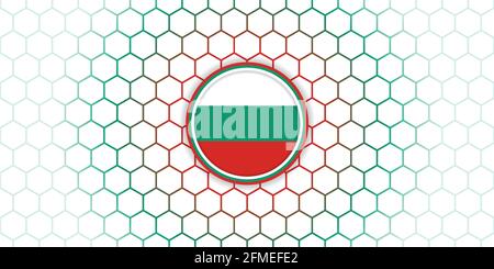 Bulgaria emblem flag vector illustration with hexagonal background. good template for Bulgaria Independence Day or Liberation Day design. Stock Vector