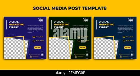 Set of Social media post template. Digital marketing expert banner design. good template for online advertising design. Stock Vector