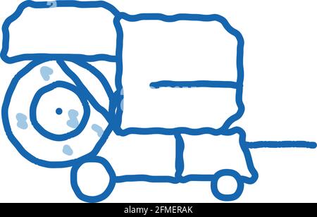 Shaking Harvester Vehicle doodle icon hand drawn illustration Stock Vector