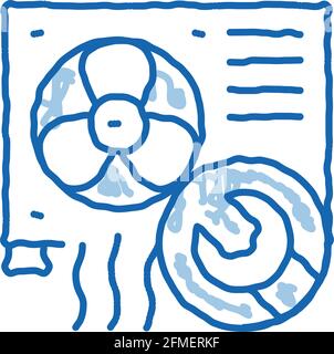 Conditioner System Repair doodle icon hand drawn illustration Stock Vector