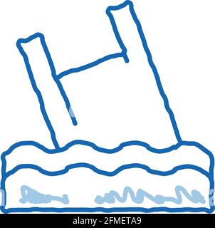 Bag Junk Flotsam In Ocean doodle icon hand drawn illustration Stock Vector