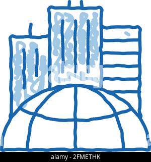 Skyscraper Earth Problem doodle icon hand drawn illustration Stock Vector