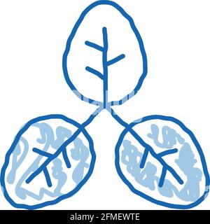 Bush Offshoot Plant Leaves doodle icon hand drawn illustration Stock Vector