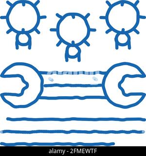 Bug Beetle Coding System doodle icon hand drawn illustration Stock Vector