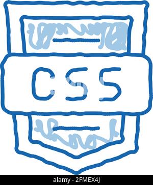 Coding Development Language doodle icon hand drawn illustration Stock ...