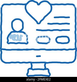Volunteers Support Website doodle icon hand drawn illustration Stock Vector