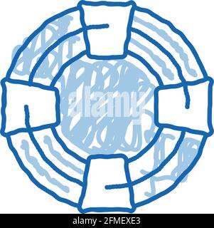 Volunteers Support Life Saver doodle icon hand drawn illustration Stock Vector