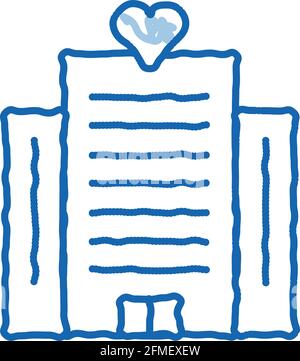 Volunteers Support Building doodle icon hand drawn illustration Stock Vector