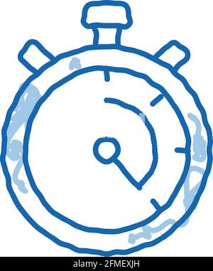 Laundry Service Stop Watch doodle icon hand drawn illustration Stock Vector