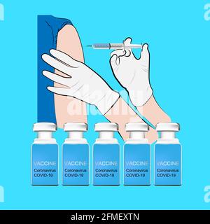 image vector vaccination Healthcare treatment medical concept protection immune, vector illustrations Stock Vector