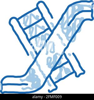 Interactive Kids Playground Slide doodle icon hand drawn illustration Stock Vector