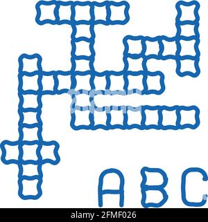 Interactive Kids Game Crossword doodle icon hand drawn illustration Stock Vector