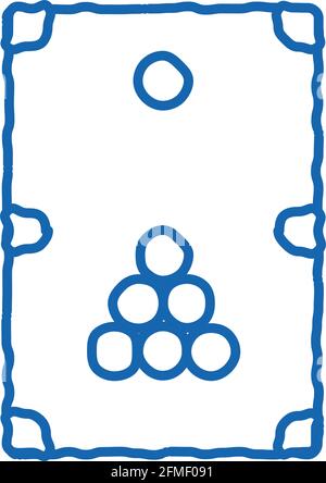 Interactive Game Billiard doodle icon hand drawn illustration Stock Vector