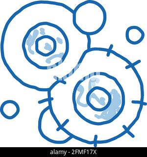 Cancerous Stem Cell Pathogen Element doodle icon hand drawn illustration Stock Vector