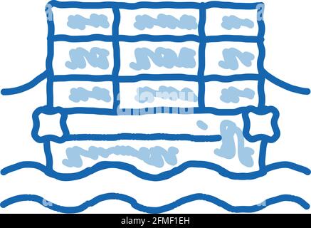 Public Transport Cable Ferry doodle icon hand drawn illustration Stock Vector