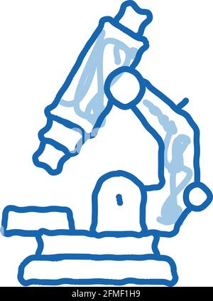 Medical Equipment Microscope doodle icon hand drawn illustration Stock Vector