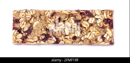 Red Berry granola bar isolated on white background Stock Photo