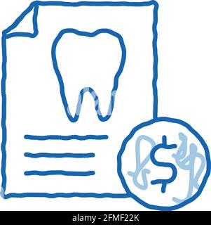 Dentist Stomatology List doodle icon hand drawn illustration Stock Vector