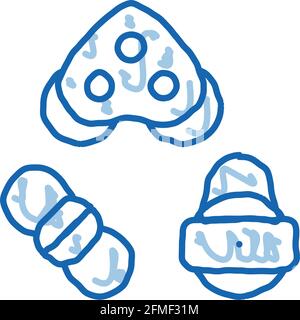 Rollers Detail Rope Movement Equipment doodle icon hand drawn illustration Stock Vector