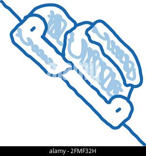 Alpinism Rope Movement Mechanism Tool doodle icon hand drawn illustration Stock Vector