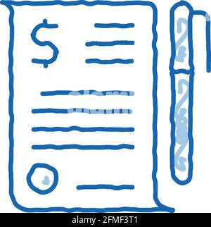 financial agreement doodle icon hand drawn illustration Stock Vector ...