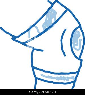 Orthopedic Medical Bandage On Knee doodle icon hand drawn illustration Stock Vector