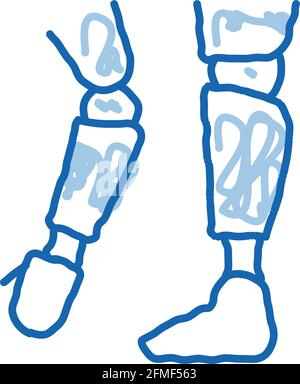 Prosthetics Of Arms And Leg Orthopedic doodle icon hand drawn illustration Stock Vector