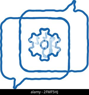 Gear In Quotation Frame Agile Element doodle icon hand drawn illustration Stock Vector