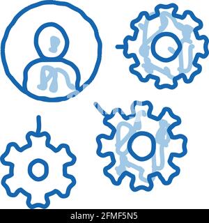 Gear Mechanism And Man Silhouette Agile Vector Stock Vector