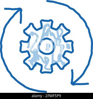 Gear And Arrows Around Agile Element doodle icon hand drawn illustration Stock Vector