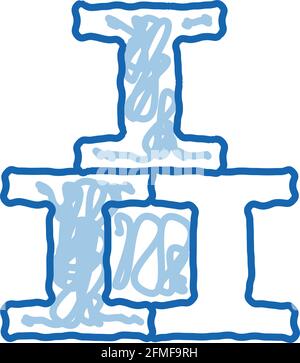 Railroad Metallurgical doodle icon hand drawn illustration Stock Vector