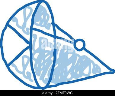 Beach Umbrella Canoeing doodle icon hand drawn illustration Stock Vector