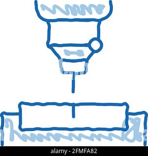 Factory Drilling Metallurgical doodle icon hand drawn illustration Stock Vector