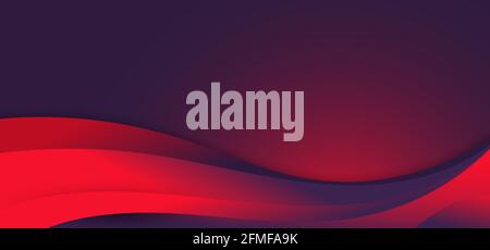 Abstract blue and red vibrant color fluid wave shape modern background. Vector illustration Stock Vector
