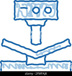 Breaking Tool Factory Metallurgical doodle icon hand drawn illustration Stock Vector