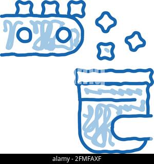 Factory Rolling Production Metallurgical doodle icon hand drawn illustration Stock Vector