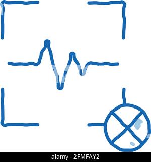 Cancel Action Voice Control doodle icon hand drawn illustration Stock Vector