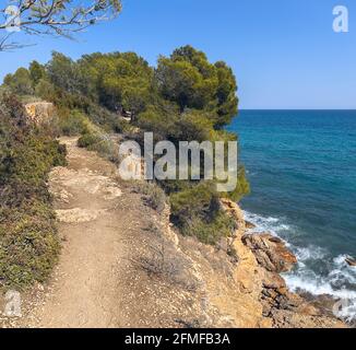 Cami de Ronda, a Coastal Path along Costa Daurada, Catalonia Stock Photo