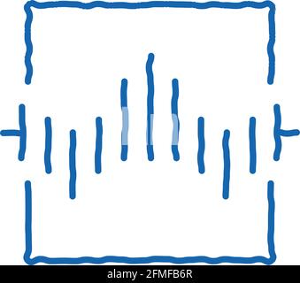 Wireless Sensor Voice Control doodle icon hand drawn illustration Stock Vector