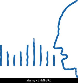 Human Voice Diagnostics Control doodle icon hand drawn illustration Stock Vector
