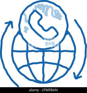 Online Telecommunications doodle icon hand drawn illustration Stock Vector