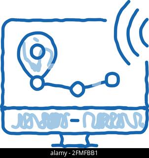 Wi-Fi Wireless Surveillance Voice Control doodle icon hand drawn illustration Stock Vector
