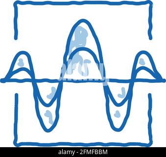 Sound Wave Diagnostics Voice Control doodle icon hand drawn illustration Stock Vector