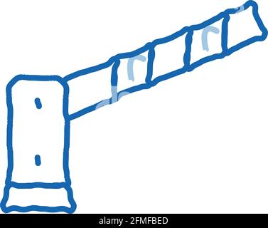 Parking Barrier doodle icon hand drawn illustration Stock Vector