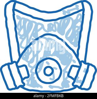 Protective Mask doodle icon hand drawn illustration Stock Vector
