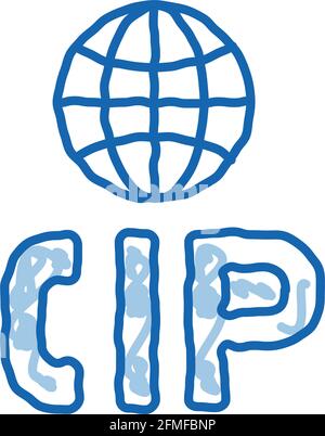 Voip Ip Calling System doodle icon hand drawn illustration Stock Vector