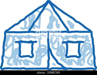 Tourist Tent doodle icon hand drawn illustration Stock Vector