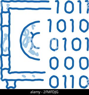 Hacking Binary Code doodle icon hand drawn illustration Stock Vector ...