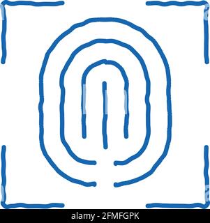 Scan Fingerprint Close-up doodle icon hand drawn illustration Stock Vector